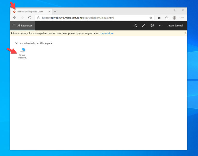 Using Windows Hello FIDO2 capability with web browsers, Microsoft WVD